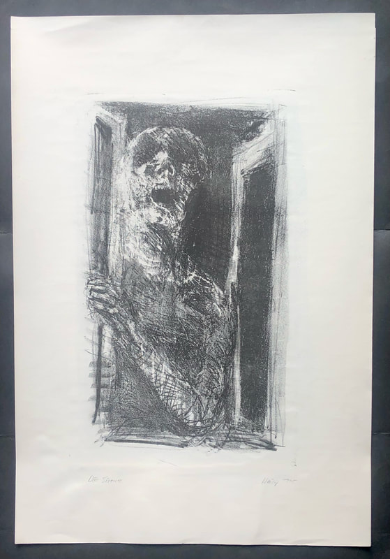 B. Heisig, Lithographie, Sirene (aus faschistischer Alptraum)73x50 cm, 450,-
